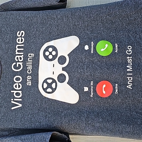 Men's Medium Video Games Are Calling T-Shirt Controller Gray Short Slv Tee Used - Picture 3 of 9
